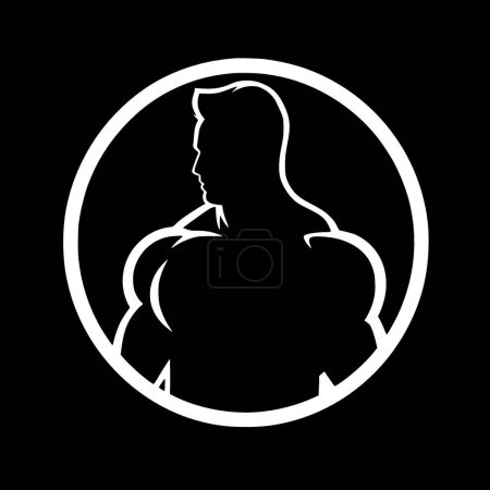 Muscle - black and white vector illustration