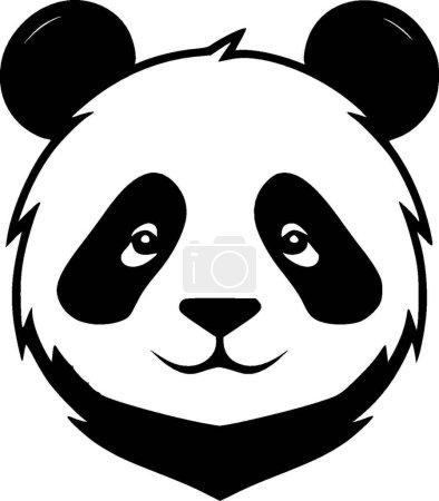 Panda - Schwarz-Weiß-Ikone - Vektorillustration