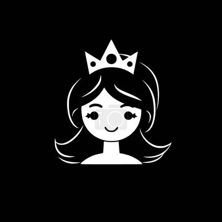 Princess - minimalist and flat logo - vector illustration