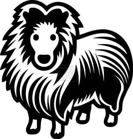 Illustration for Shetland sheepdog - minimalist and flat logo - vector illustration - Royalty Free Image