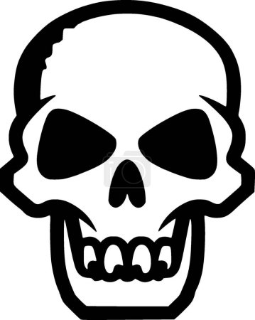 Skull - black and white isolated icon - vector illustration