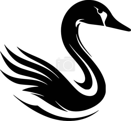Swan - minimalist and simple silhouette - vector illustration