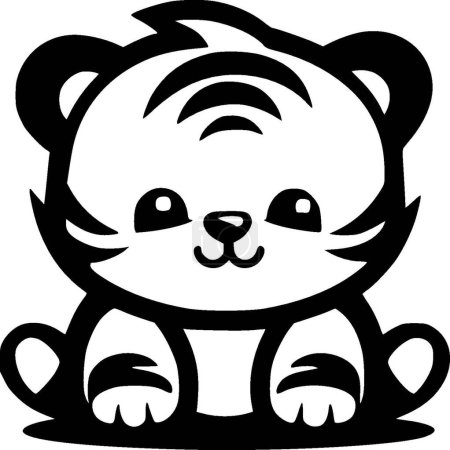 Tiger baby - logo minimalista y plano - ilustración vectorial