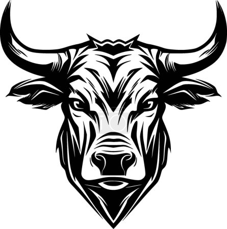 Bull - minimalist and simple silhouette - vector illustration