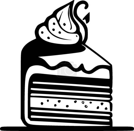 Téléchargez les illustrations : Gâteau - illustration vectorielle noir et blanc - en licence libre de droit