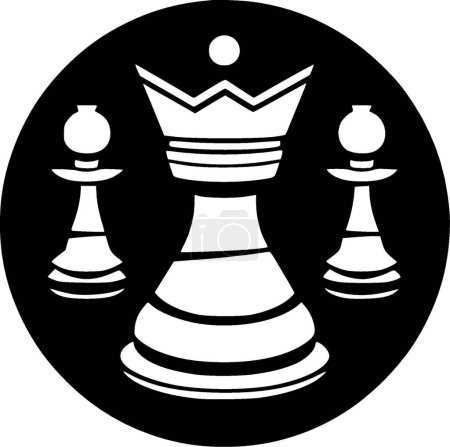 Schach - Schwarz-Weiß-Ikone - Vektorillustration