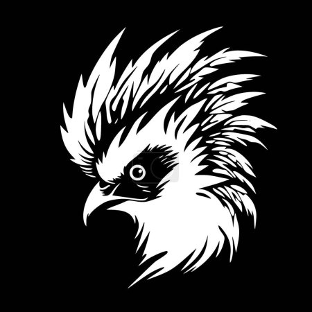 Cacatoès - icône isolée en noir et blanc - illustration vectorielle