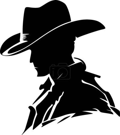 Cowboy - minimalist and flat logo - vector illustration