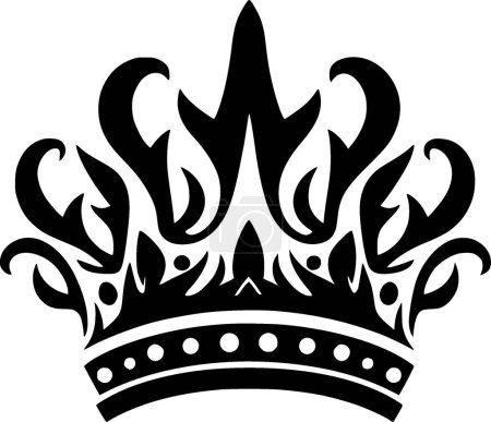 Crown - black and white vector illustration