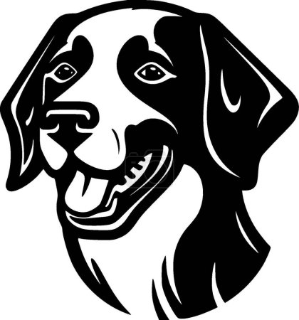 Hund - Schwarz-Weiß-Vektorillustration