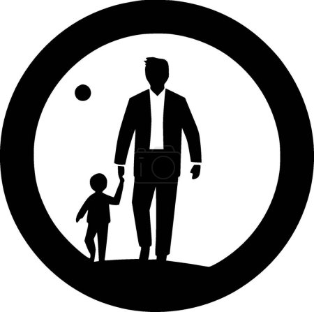 Ilustración de Padre - logo minimalista y plano - ilustración vectorial - Imagen libre de derechos