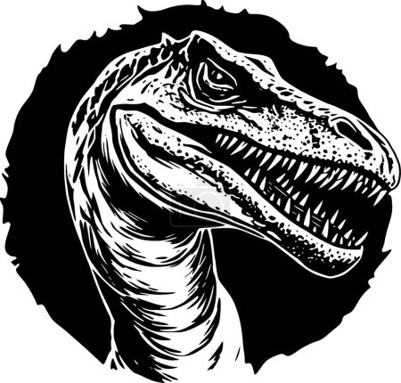 Dragon Komodo - illustration vectorielle en noir et blanc