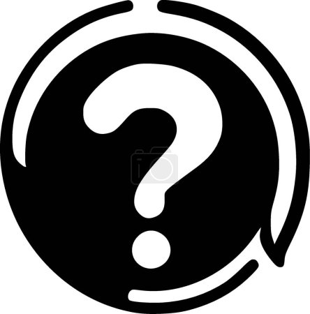 Illustration for Question - black and white isolated icon - vector illustration - Royalty Free Image