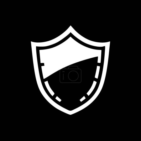Shield - schwarz-weiße Vektorillustration
