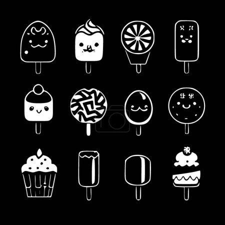 Sweets - minimalist and flat logo - vector illustration
