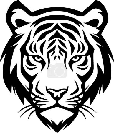 Tiger - minimalist and simple silhouette - vector illustration