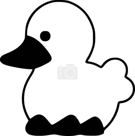 Toy duck - minimalist and flat logo - vector illustration