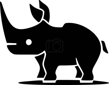 Tricératops - logo plat et minimaliste - illustration vectorielle
