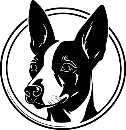 Basenji - black and white isolated icon - vector illustration