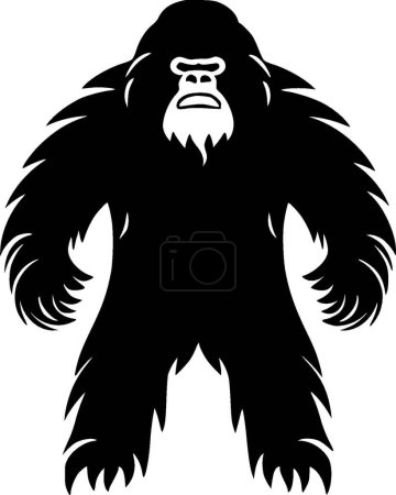 Ilustración de Bigfoot - ilustración vectorial en blanco y negro - Imagen libre de derechos