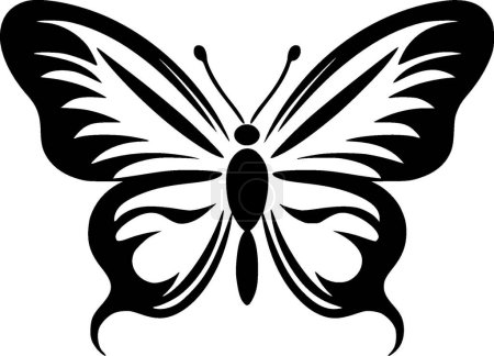 Téléchargez les illustrations : Papillons - silhouette minimaliste et simple - illustration vectorielle - en licence libre de droit