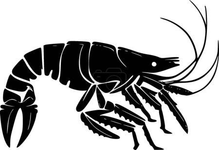 Téléchargez les illustrations : Crawfish - logo minimaliste et plat - illustration vectorielle - en licence libre de droit