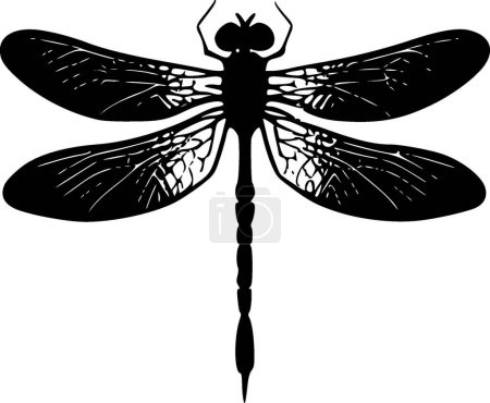Dragonfly - minimalist and flat logo - vector illustration