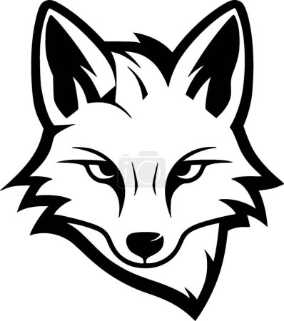 Fuchs - schwarz-weiße Vektorillustration