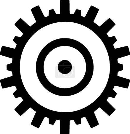 Ilustración de Engranajes - logo minimalista y plano - ilustración vectorial - Imagen libre de derechos