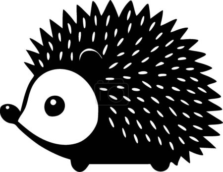 Hedgehog - minimalist and simple silhouette - vector illustration