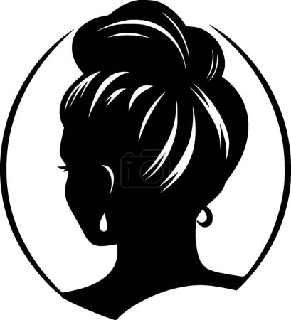 Illustration for Messy bun - minimalist and flat logo - vector illustration - Royalty Free Image