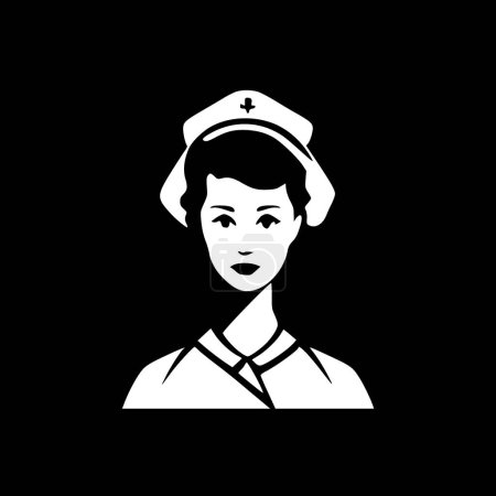 Nurse - minimalist and simple silhouette - vector illustration