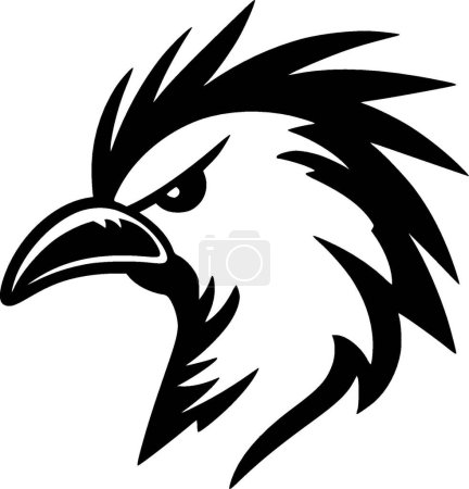 Parrot - black and white vector illustration