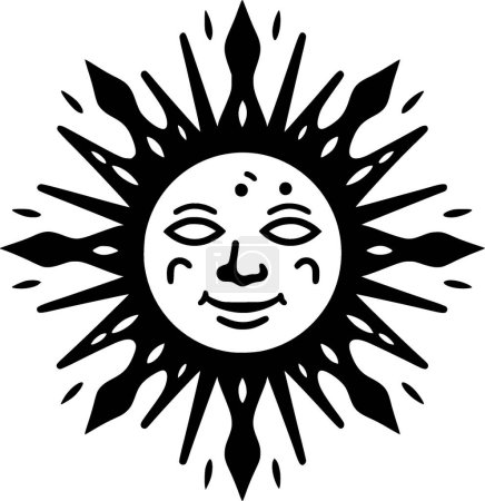Sun - minimalist and simple silhouette - vector illustration