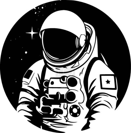 Illustration for Astronaut - minimalist and simple silhouette - vector illustration - Royalty Free Image