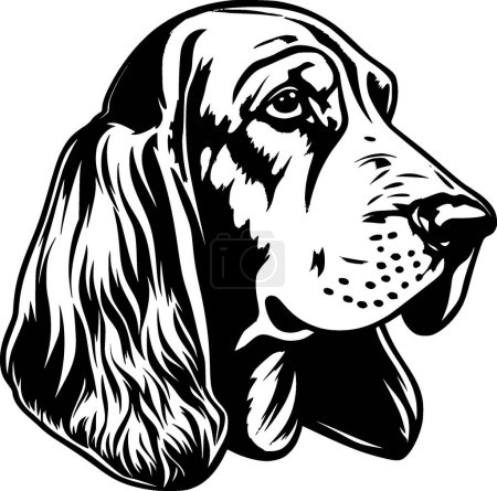 Illustration for Basset hound - minimalist and flat logo - vector illustration - Royalty Free Image