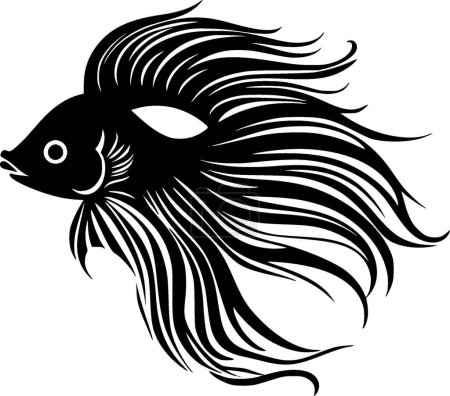 Betta Fisch - minimalistisches und flaches Logo - Vektorillustration