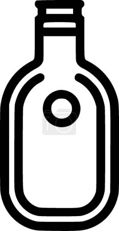 Botella - ilustración vectorial en blanco y negro
