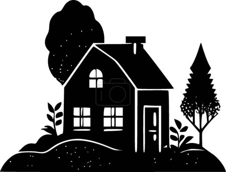 Cottage - minimalist and flat logo - vector illustration