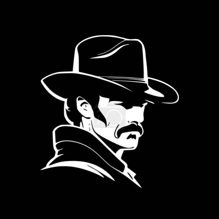 Cowboy - minimalist and simple silhouette - vector illustration