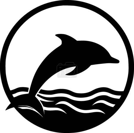 Dolphin - minimalist and flat logo - vector illustration