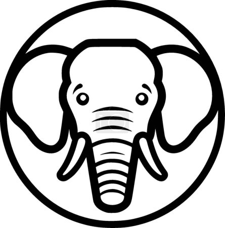 Elefant - minimalistische und einfache Silhouette - Vektorillustration