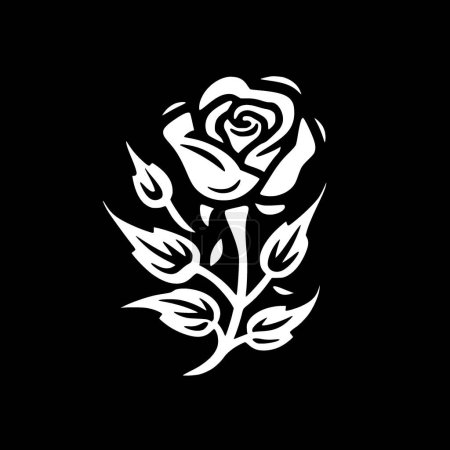 Flores - icono aislado en blanco y negro - ilustración vectorial