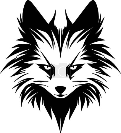 Ilustración de Fox - icono aislado en blanco y negro - ilustración vectorial - Imagen libre de derechos
