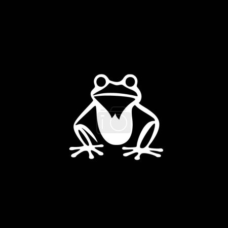 Frog - black and white vector illustration