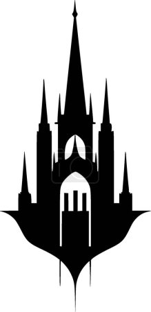 Gothique - icône isolée en noir et blanc - illustration vectorielle