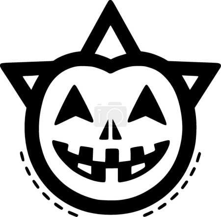 Halloween - Schwarz-Weiß-Ikone - Vektorillustration