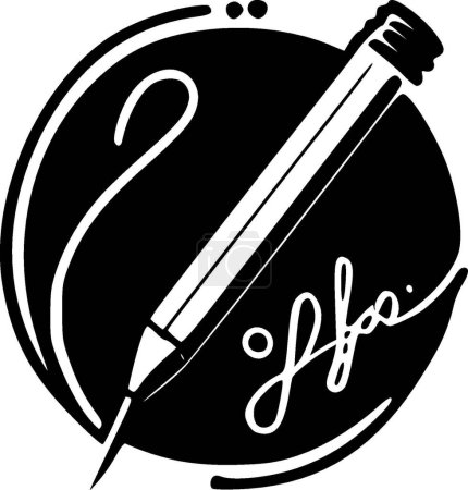 Illustration for Handwritten - minimalist and flat logo - vector illustration - Royalty Free Image