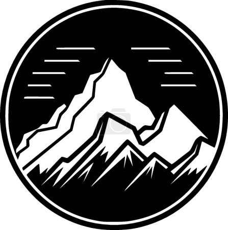 Chaîne de montagnes - logo plat et minimaliste - illustration vectorielle