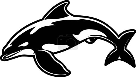Orca - minimalist and flat logo - vector illustration